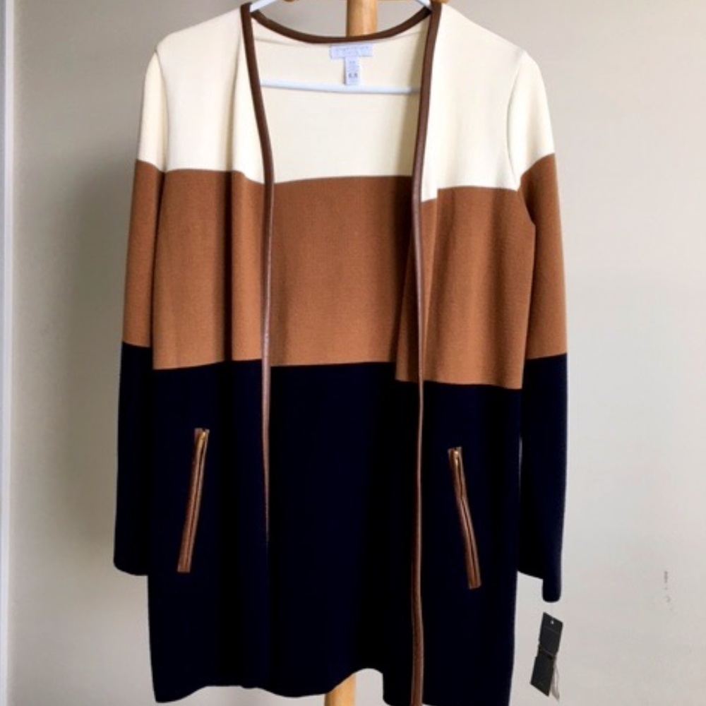 Charter Club Women's Cardigan with Zippered Front Pockets, Size P/M